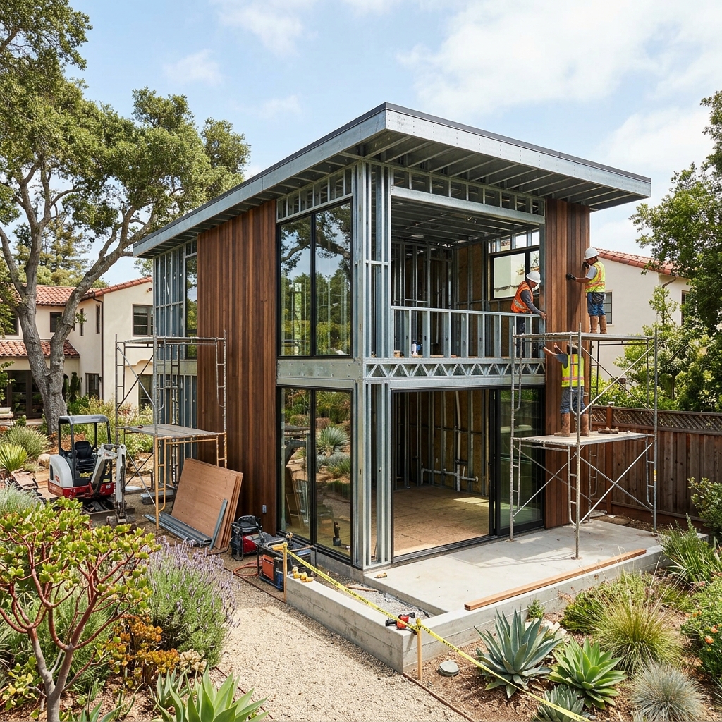 Modern Backyard Steel Frame ADU in California
