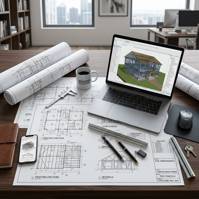 Steel frame design and engineering precision work